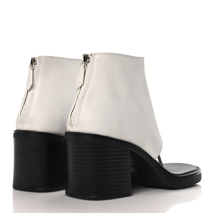 Miu Miu Calfskin Thong Ankle Booties 38.5 White Black 5 of 10