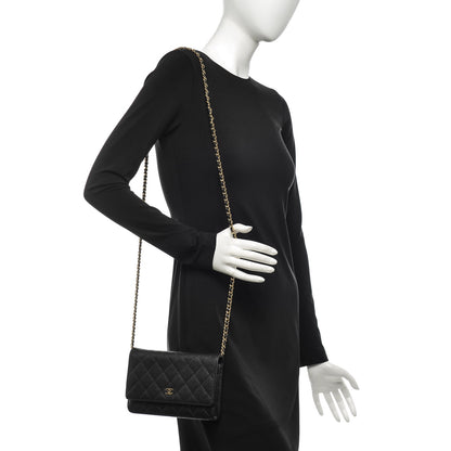 Chanel Caviar Quilted Wallet On Chain WOC Black 2 of 8
