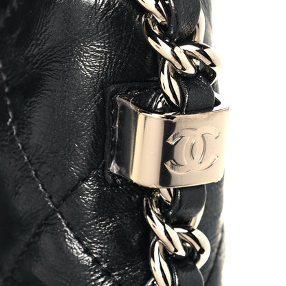 Chanel Metallic Crackled Calfskin Quilted Medium Big Bang Hobo Black 14 of 14