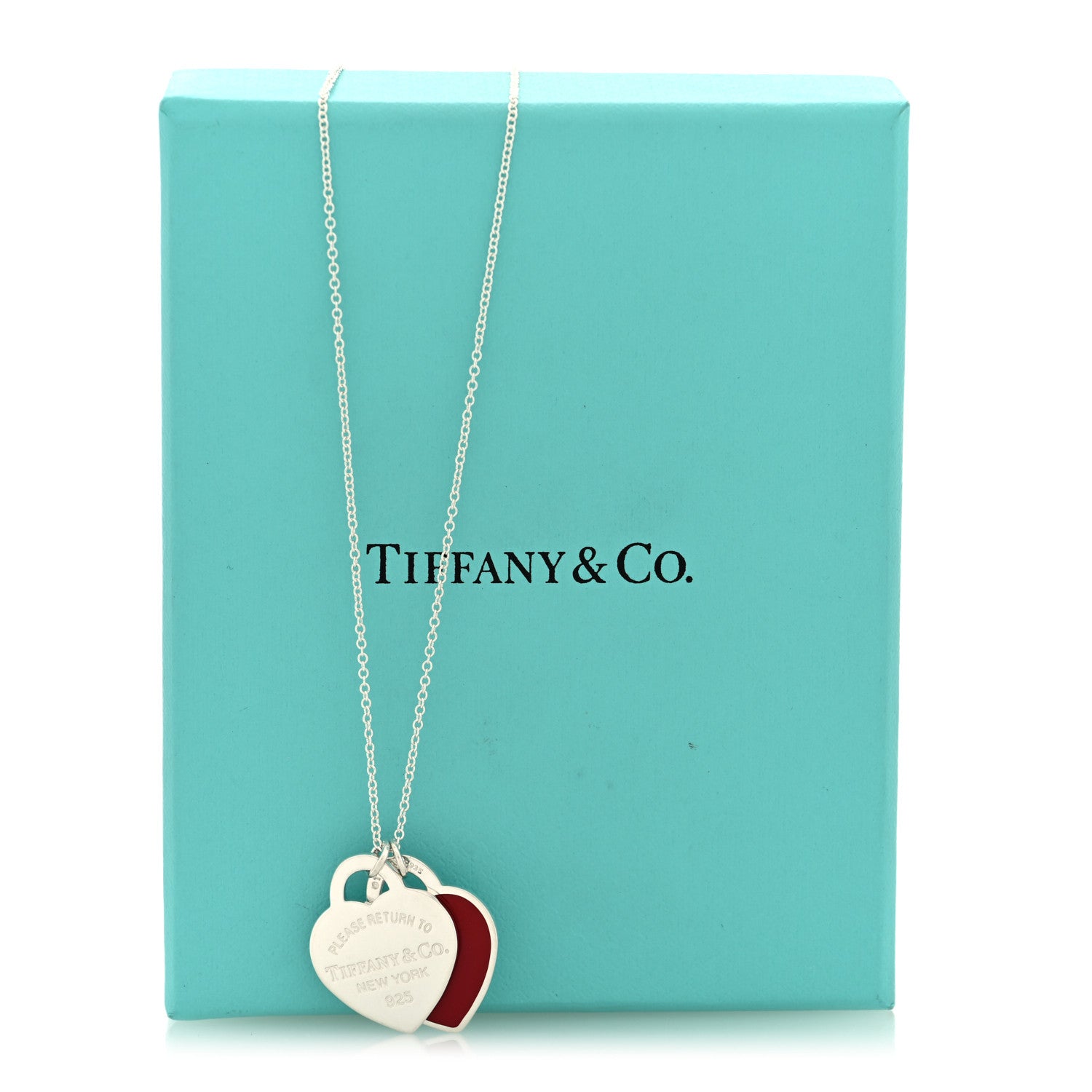 Tiffany Sterling Silver Enamel Large Return to Tiffany Double