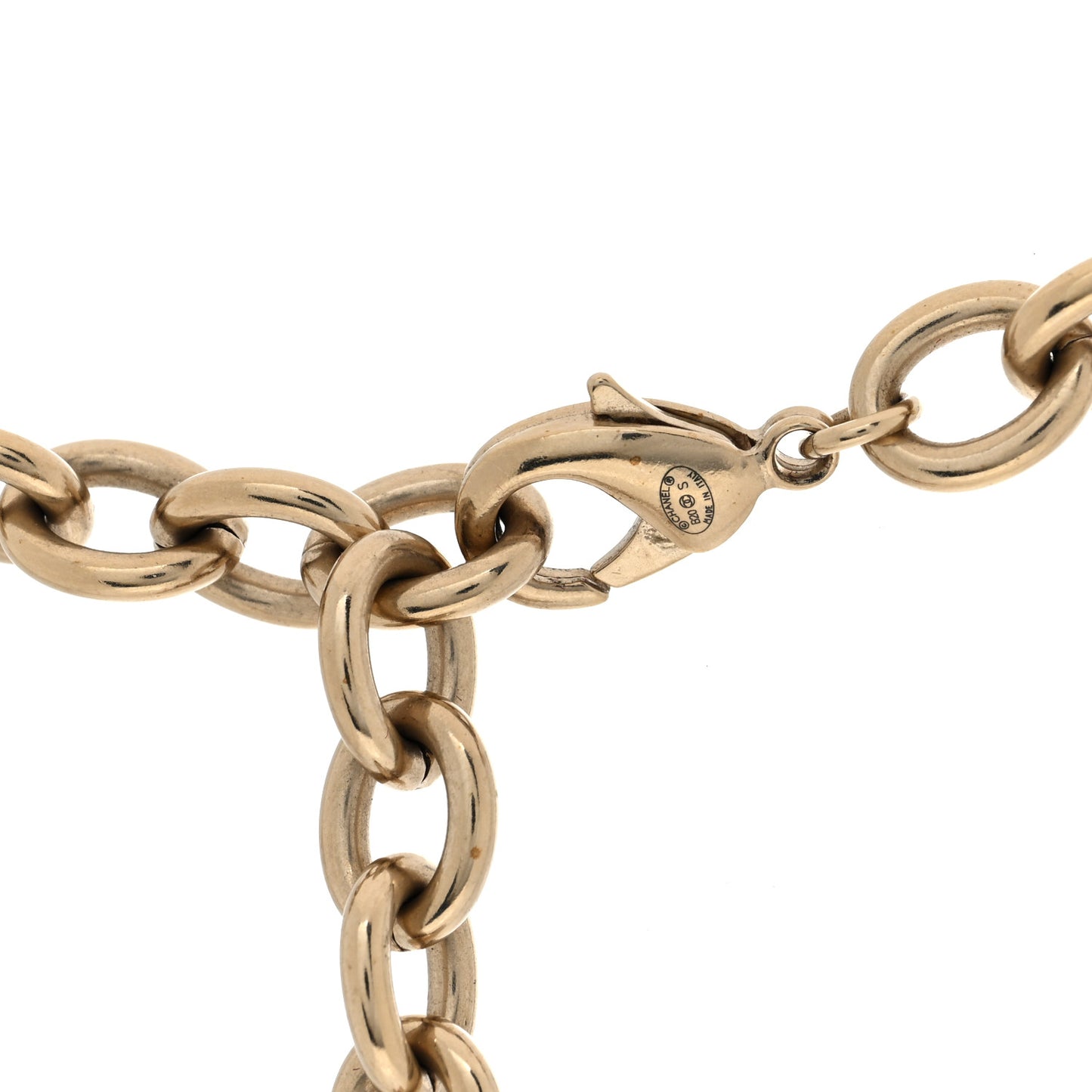 Crystal Heart CC Necklace Gold