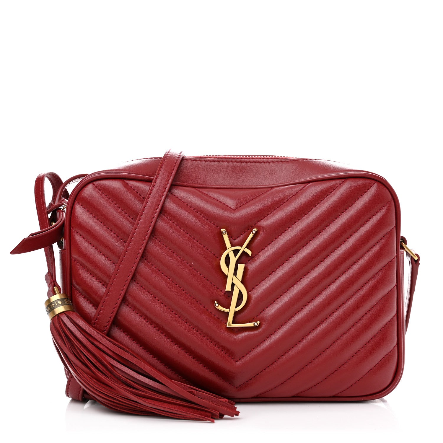 Saint Laurent Calfskin Matelasse Monogram Lou Camera Bag Opyum Red 1 of 29