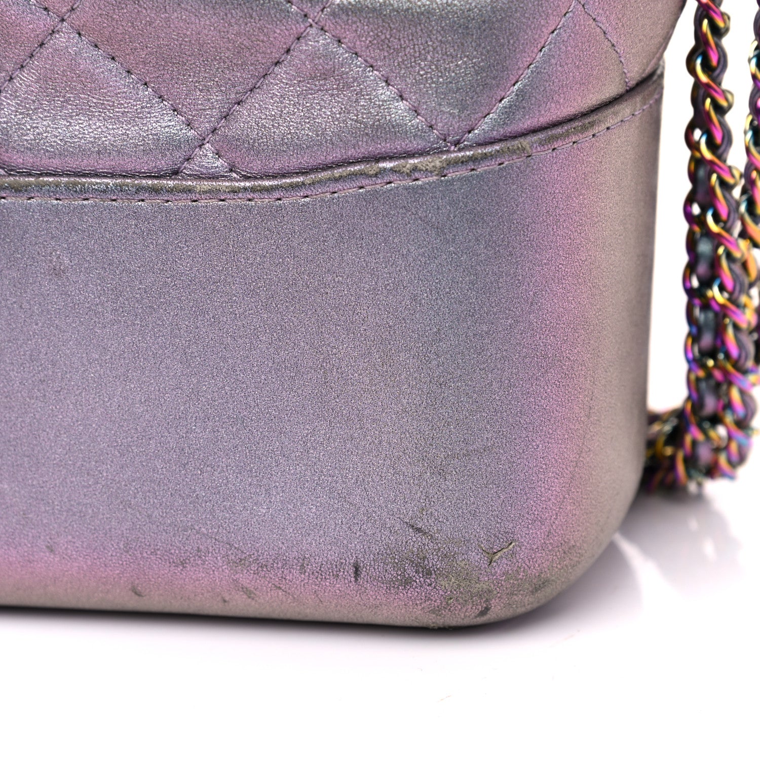 Chanel Iridescent Lambskin Calfskin Quilted Medium Gabrielle Hobo Light Purple 22 of 31