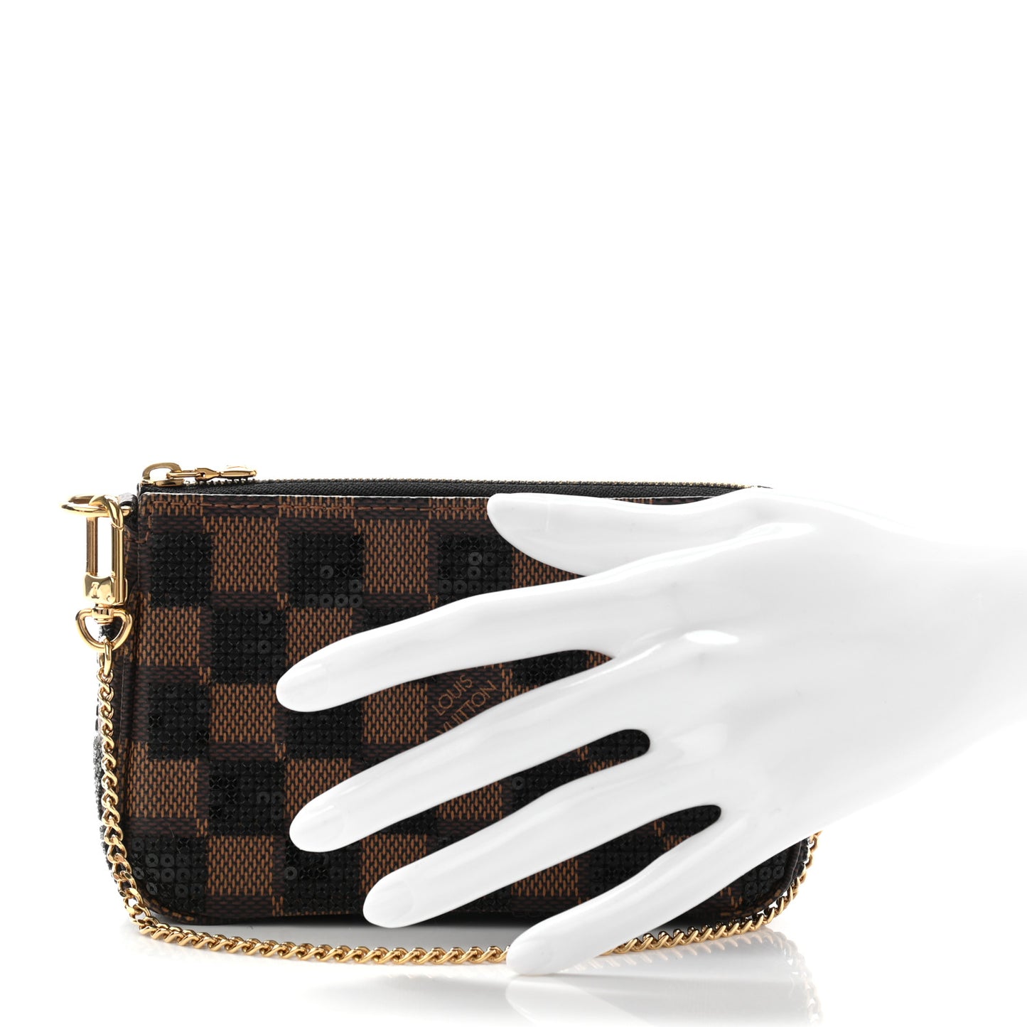 Damier Paillettes Mini Pochette Accessories Black