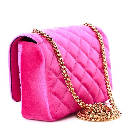Versace Velvet Quilted Medusa Chain Crossbody Pink 3 of 11