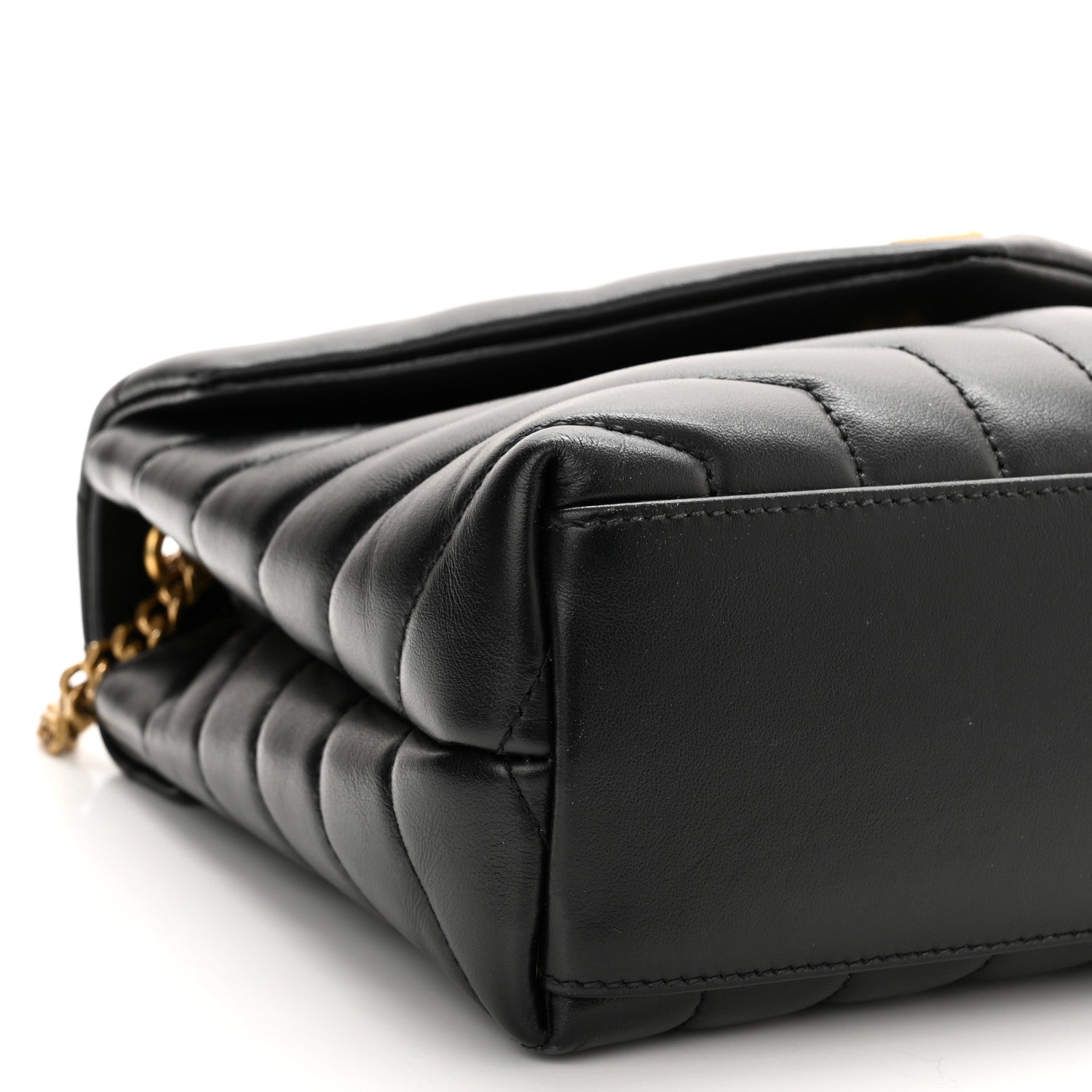 Saint Laurent Calfskin Y Quilted Monogram Small Loulou Chain Satchel Black 8 of 14