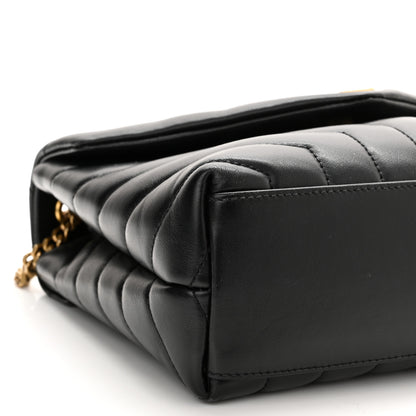 Saint Laurent Calfskin Y Quilted Monogram Small Loulou Chain Satchel Black 8 of 14