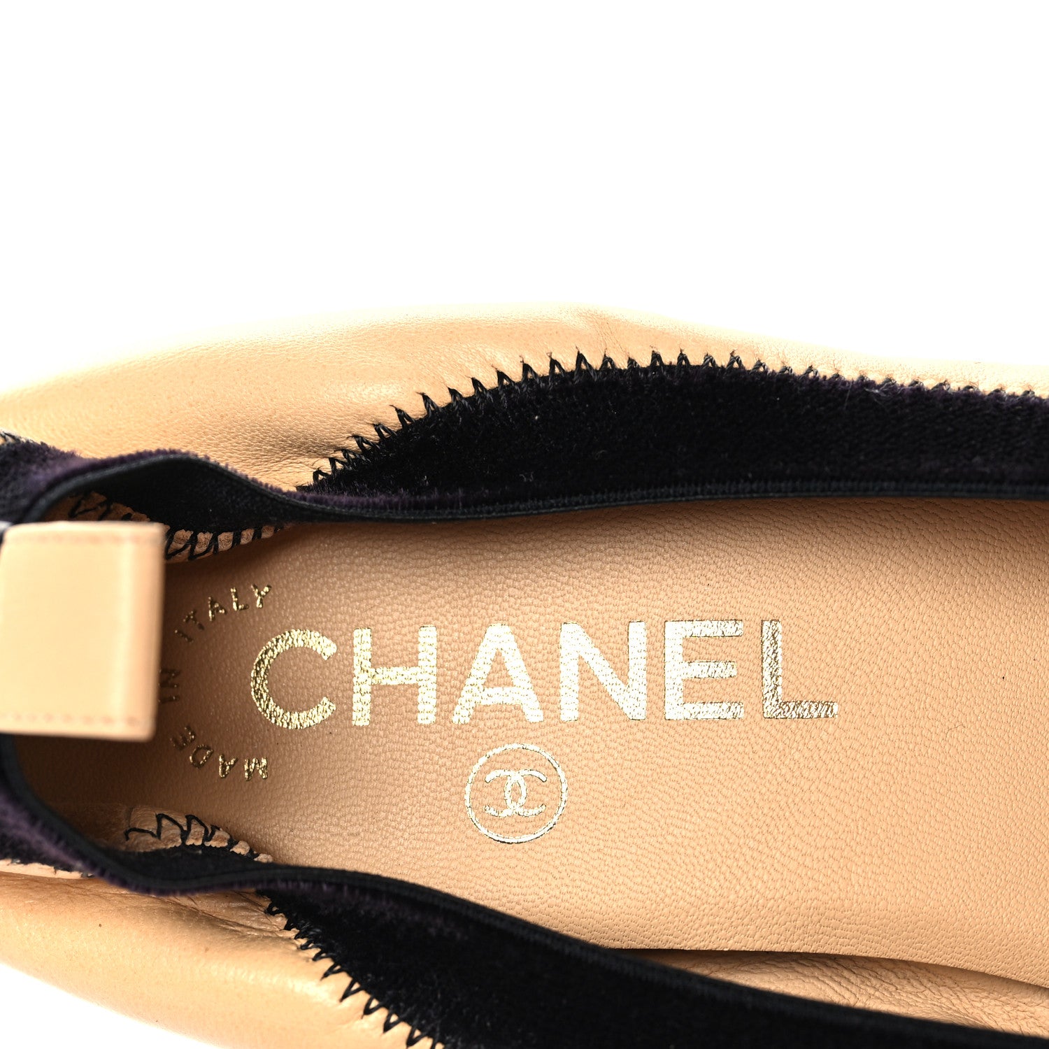 Chanel Lambskin Camellia CC Elastic Stretch Pumps 40 Beige Black 9 of 9