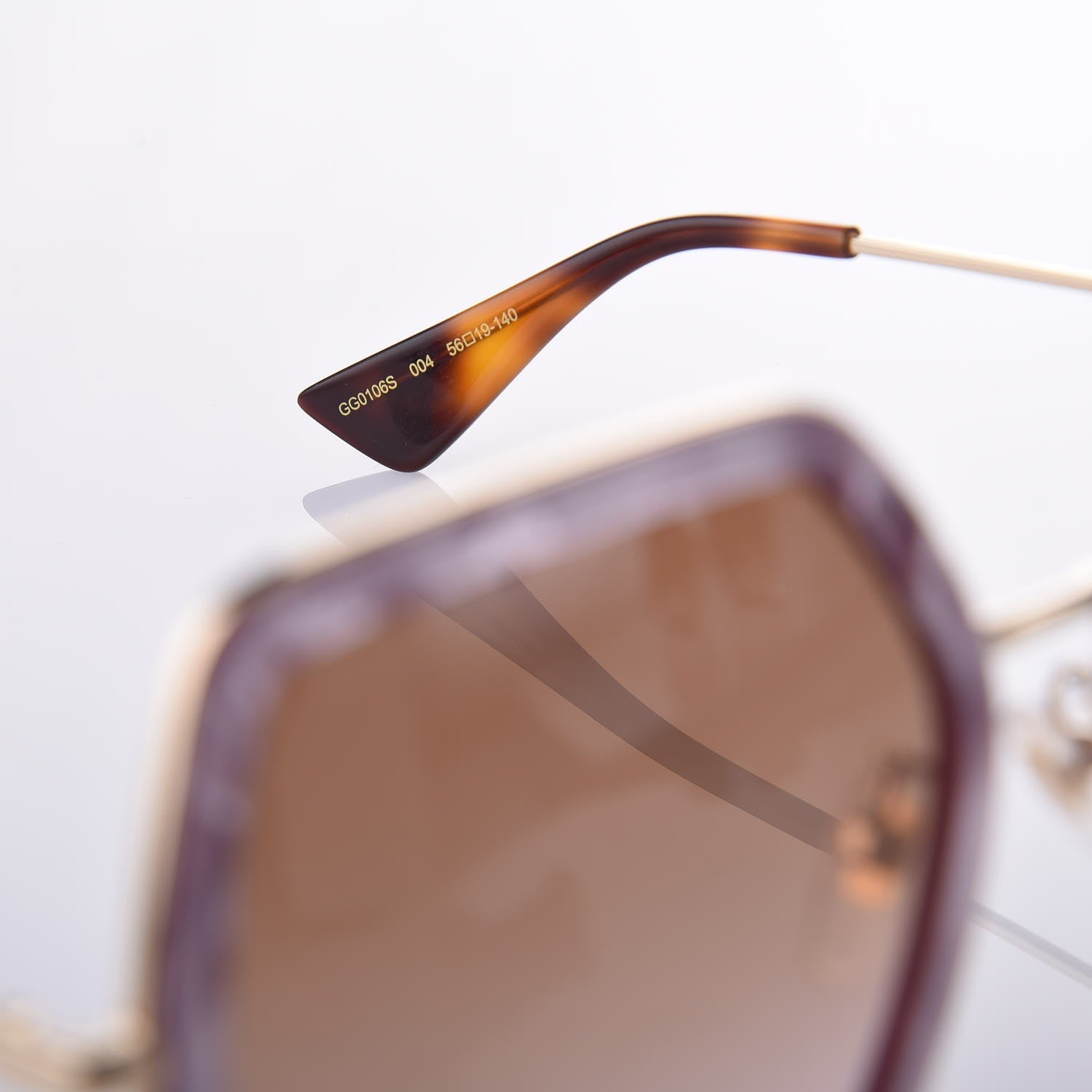 Gucci Acetate Oversize Square Frame GG0106S Sunglasses Purple 5 of 7