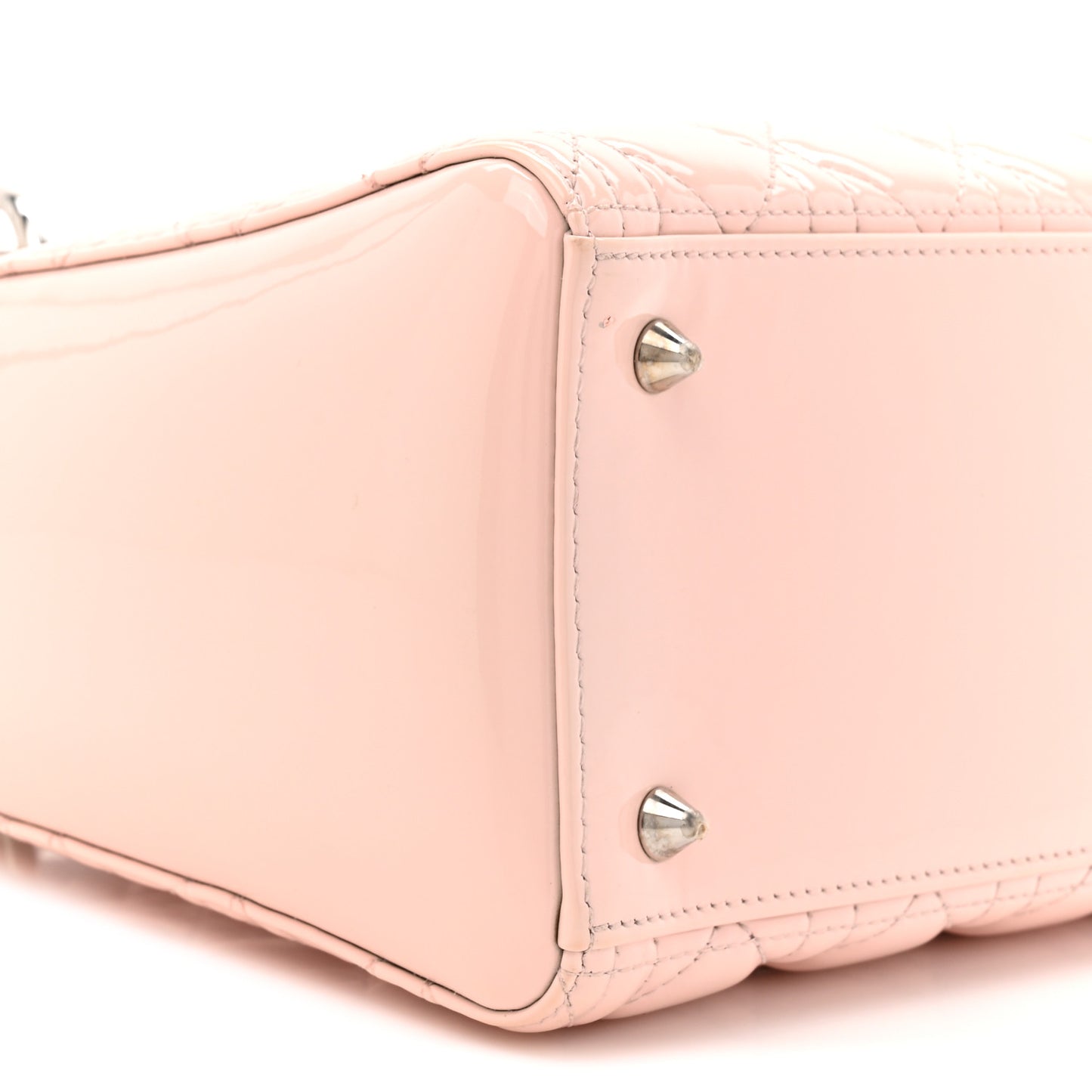 Patent Cannage Medium Lady Dior Rose Clair