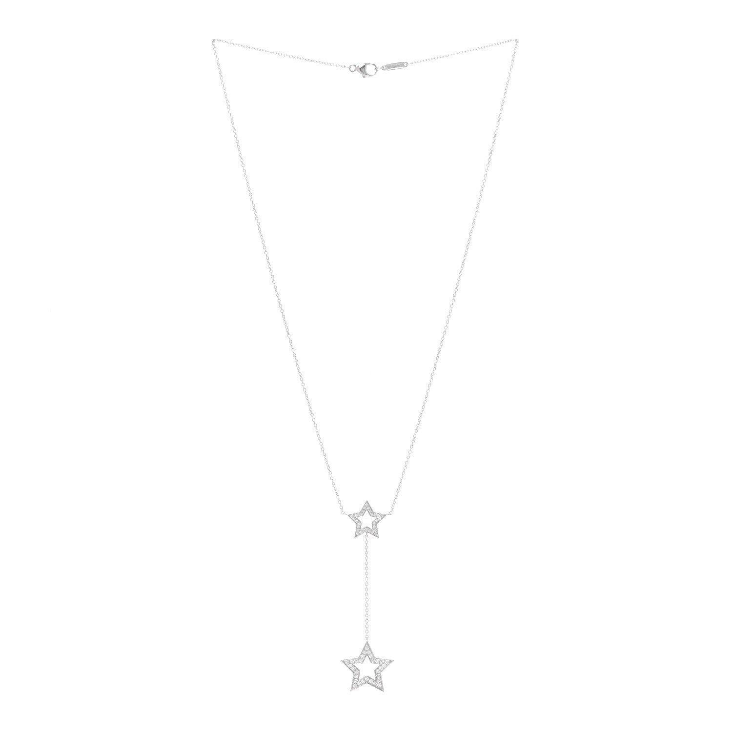 Tiffany Platinum Diamond Star Lariat Necklace 3 of 6