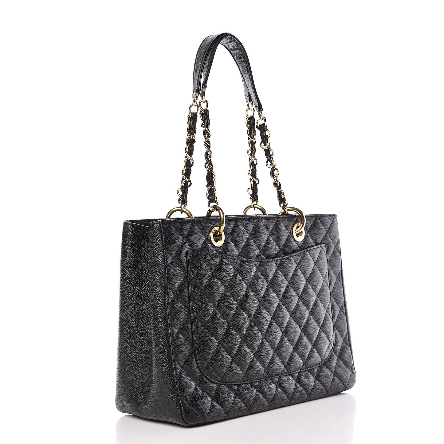 Caviar Quilted Grand Shopping Tote GST Black