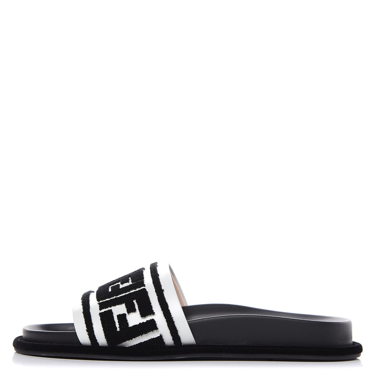 Velvet FF Reloaded Slide Sandals 38.5 Black White