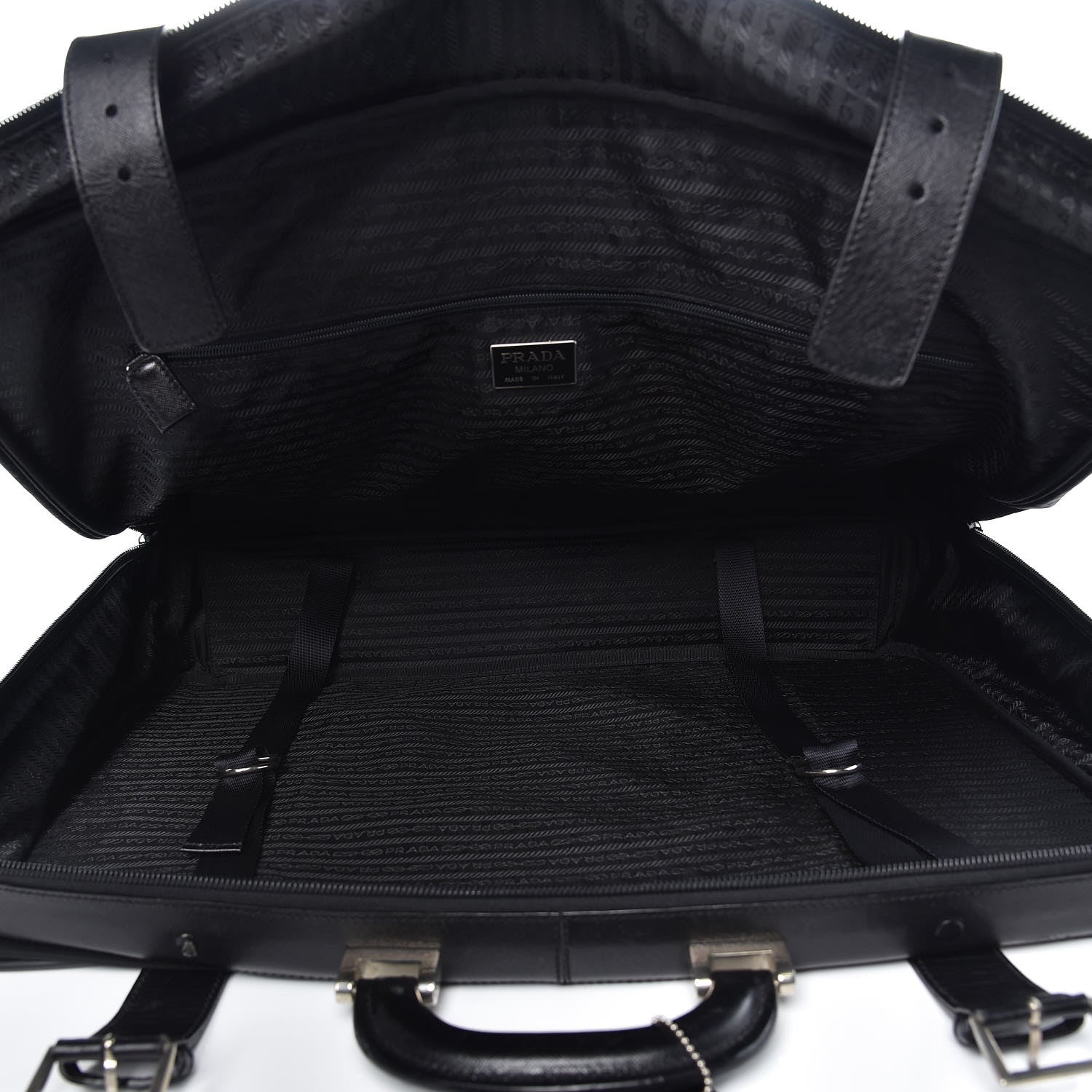 Prada Tessuto Nylon Saffiano Luggage Black 5 of 19