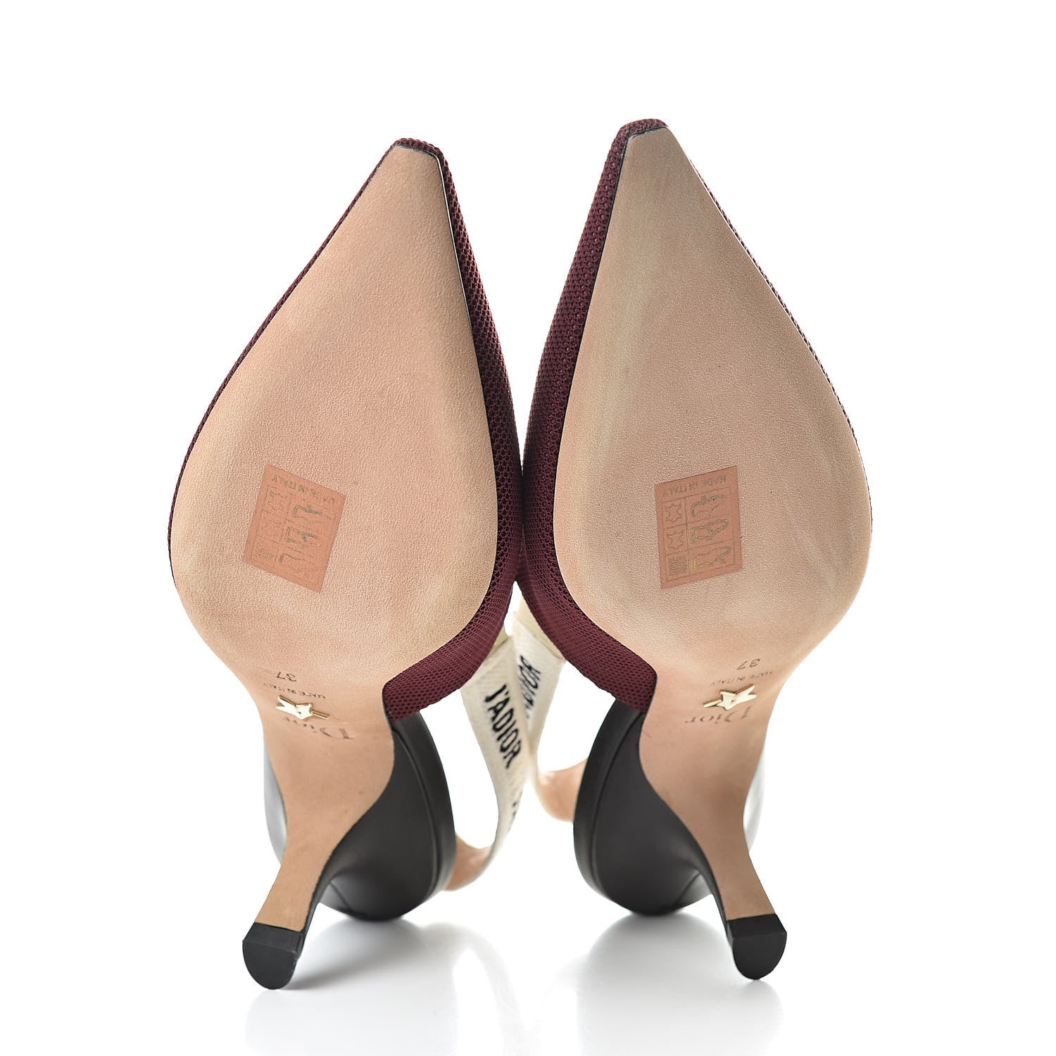 Christian Dior Technical Canvas Ribbon J Adior Slingback 65mm Pumps 37 Rouge Black 7 of 12