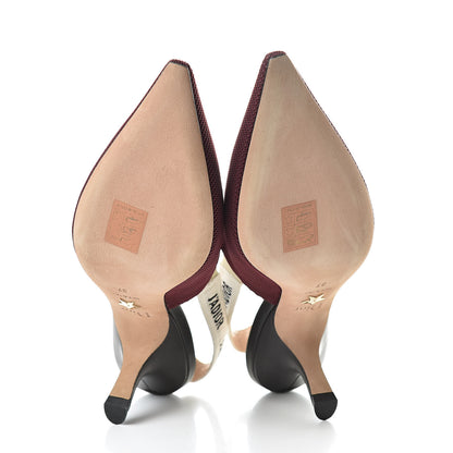 Christian Dior Technical Canvas Ribbon J Adior Slingback 65mm Pumps 37 Rouge Black 7 of 12