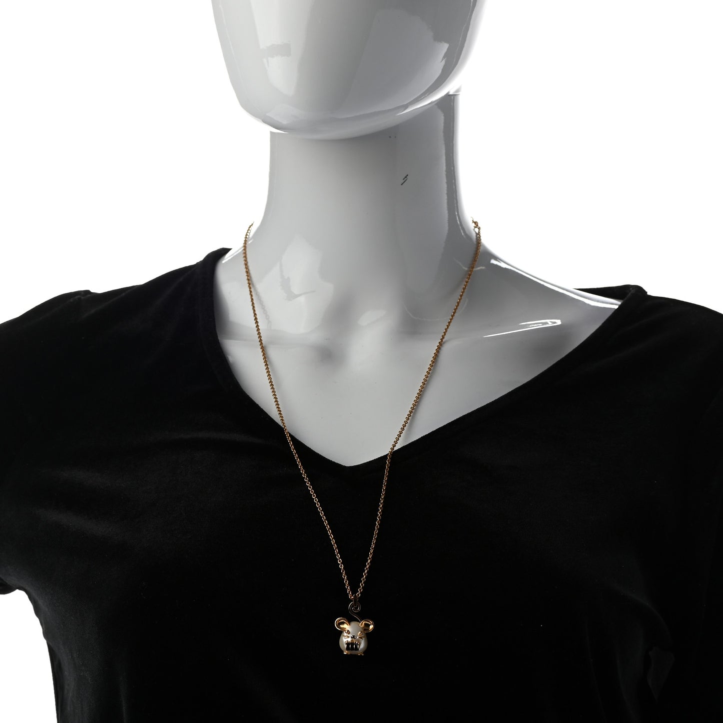 Vuittonite Rat Necklace Gold