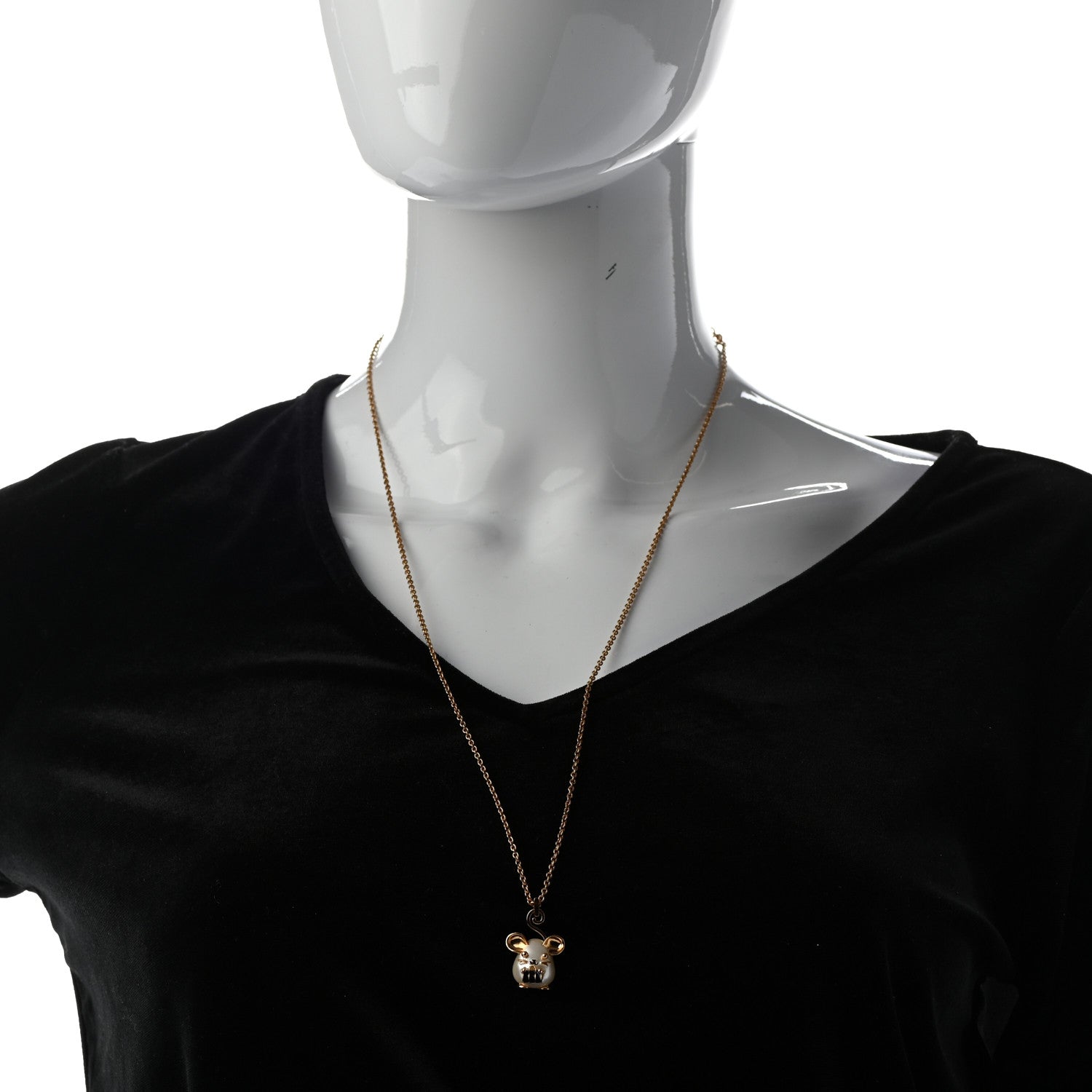 Louis Vuitton Vuittonite Rat Necklace Gold 2 of 7