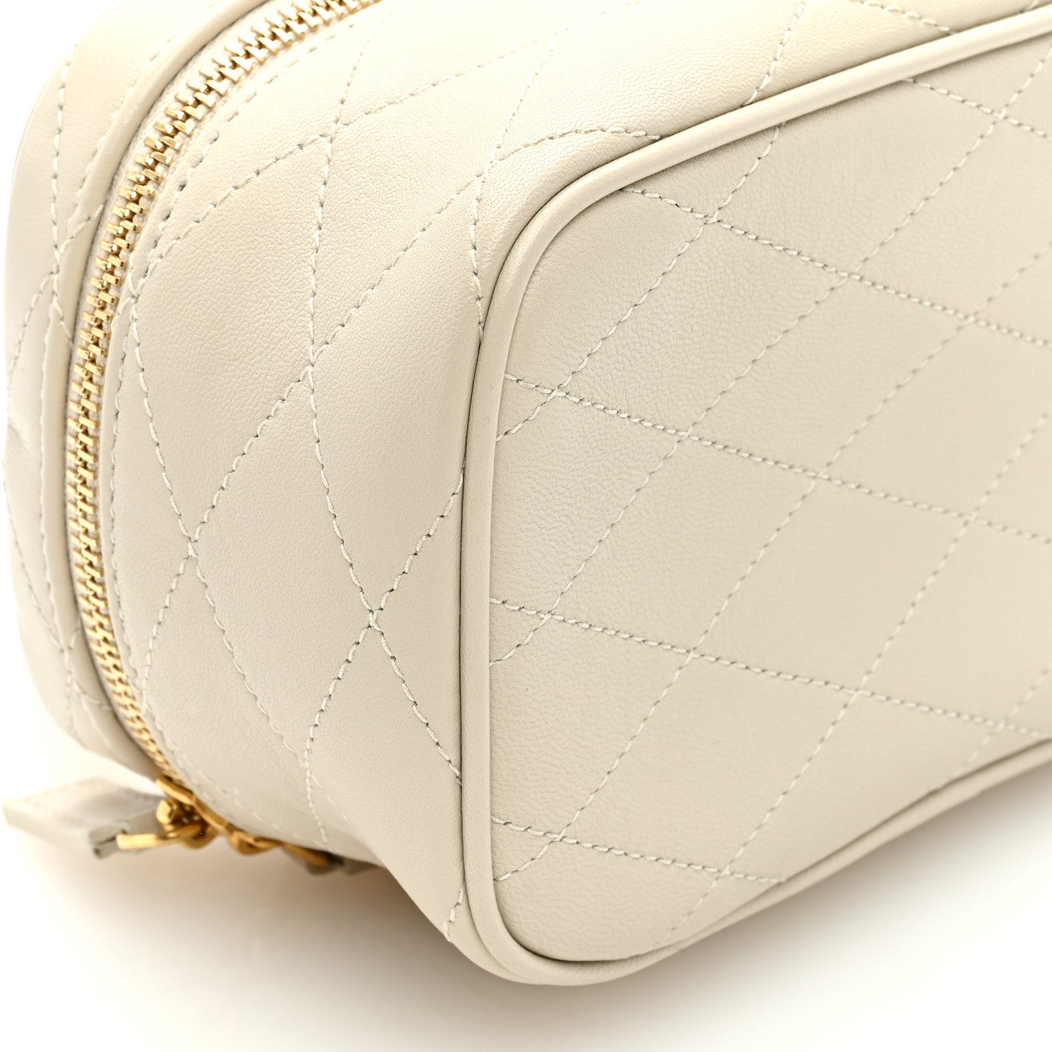 Saint Laurent Grain De Poudre Quilted Vanity Bag Top Handle Crema Soft 9 of 12