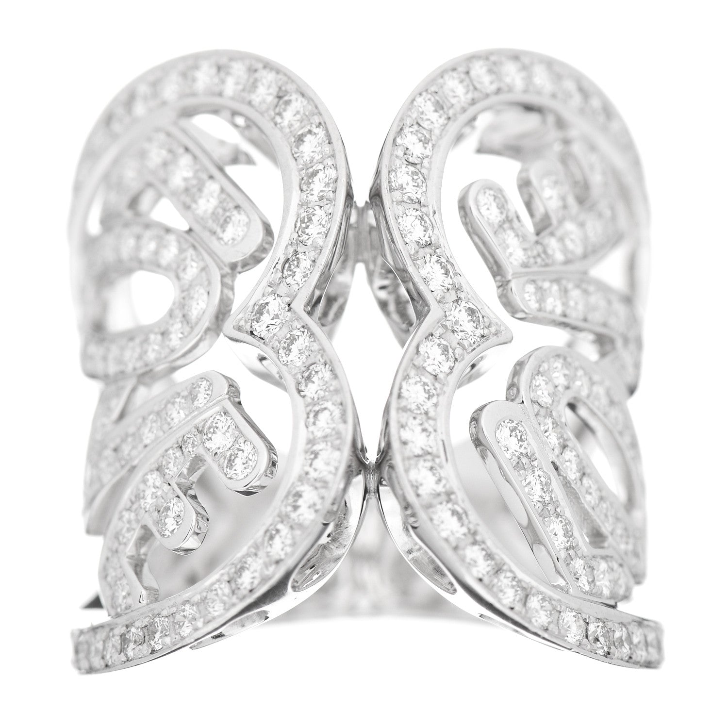 Chopard 18K White Gold Diamond Love Hearts Ring 53 6.5 1 of 6