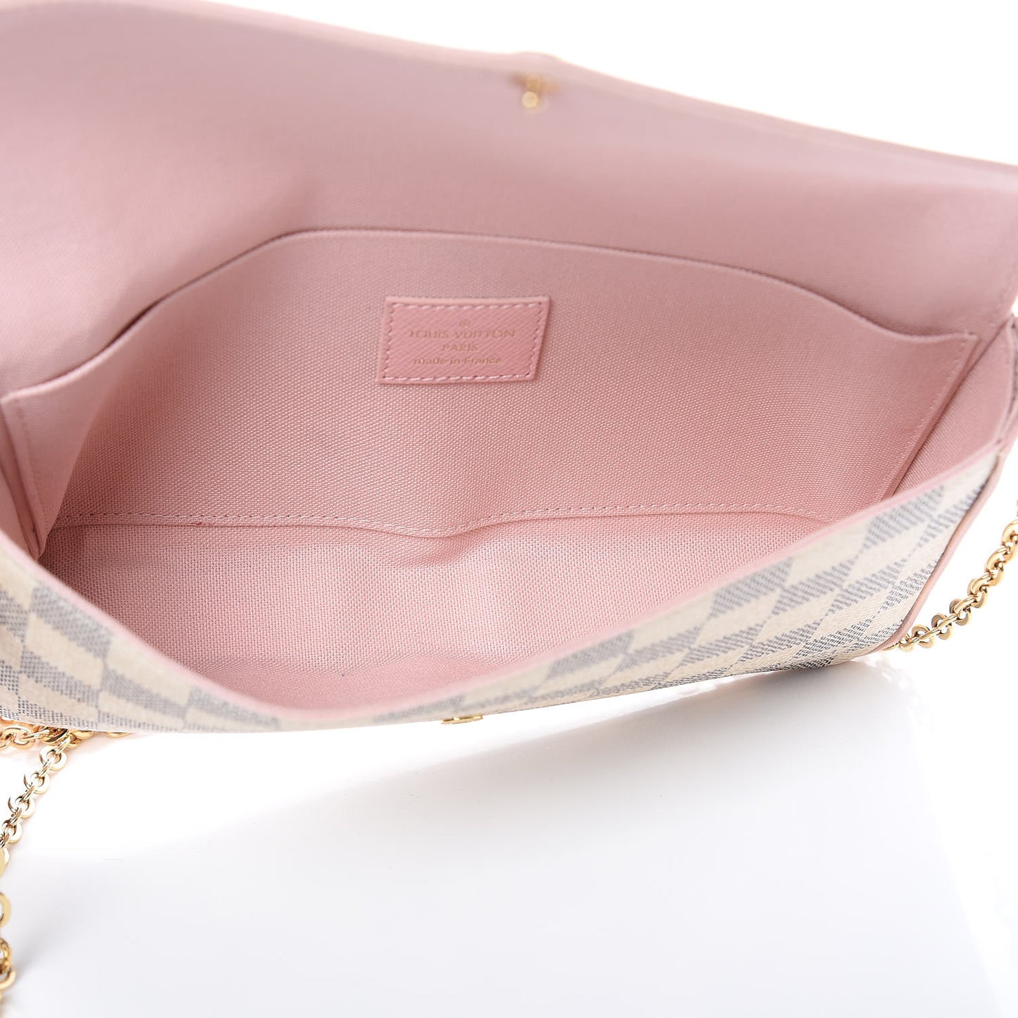 Damier Azur Calfskin Pochette Felicie Eau de Rose