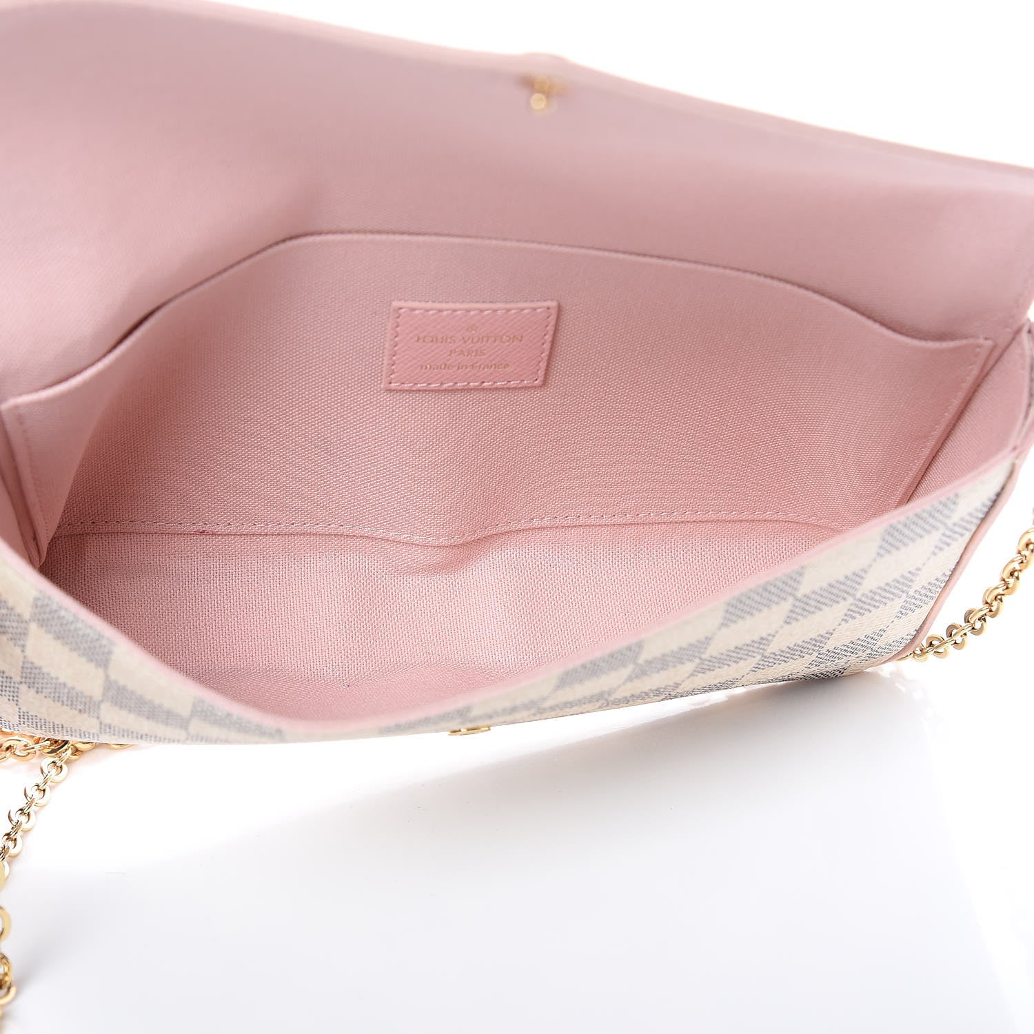 Louis Vuitton Damier Azur Calfskin Pochette Felicie Eau de Rose 5 of 12