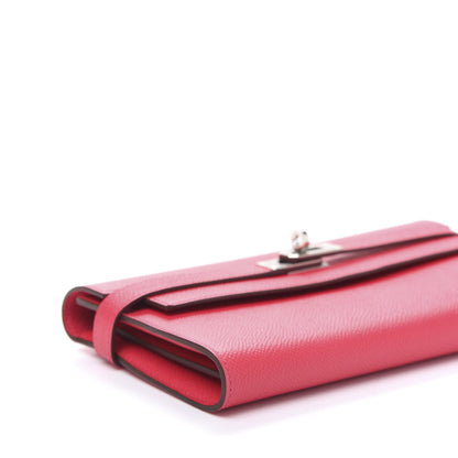 Hermes Epsom Kelly Longue Wallet Rose Extreme 6 of 10