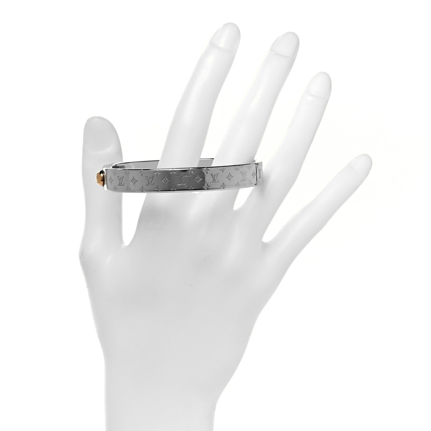 Brass Palladium Plated Nanogram Cuff M Silver