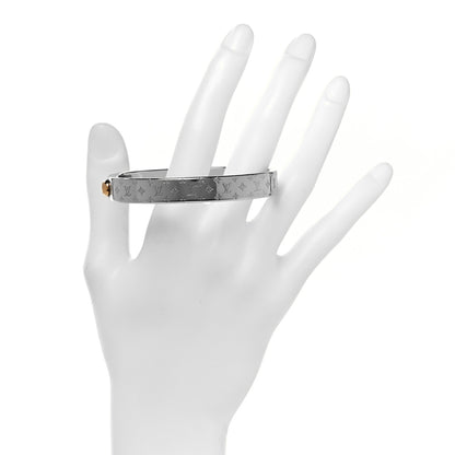 Louis Vuitton Brass Palladium Plated Nanogram Cuff M Silver 2 of 6