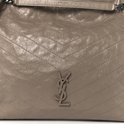 Saint Laurent Crinkled Calfskin Matelasse Monogram Large Niki Shopper Tote Dusty Grey 8 of 13