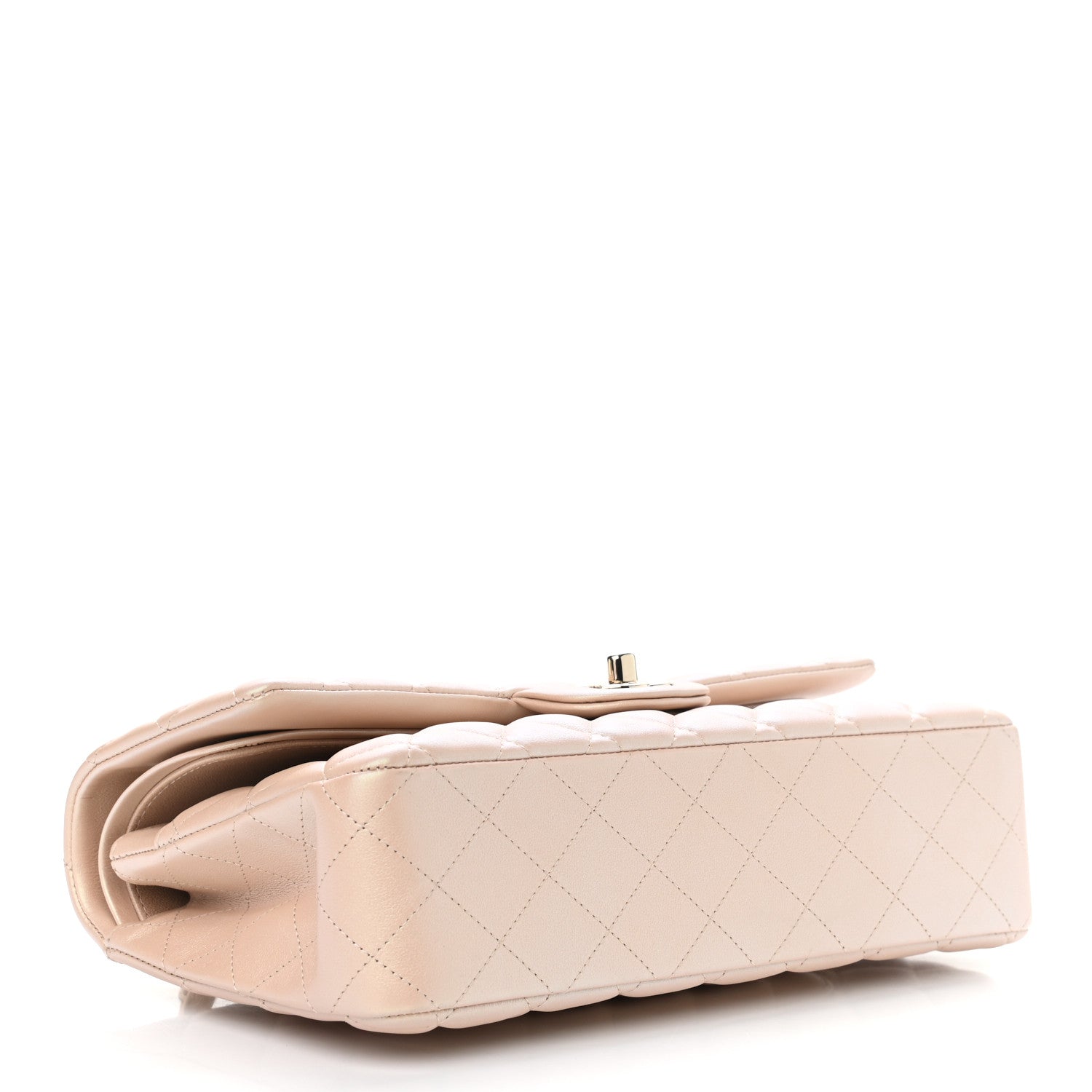 Chanel Iridescent Calfskin Quilted Medium Double Flap Beige 4 of 10