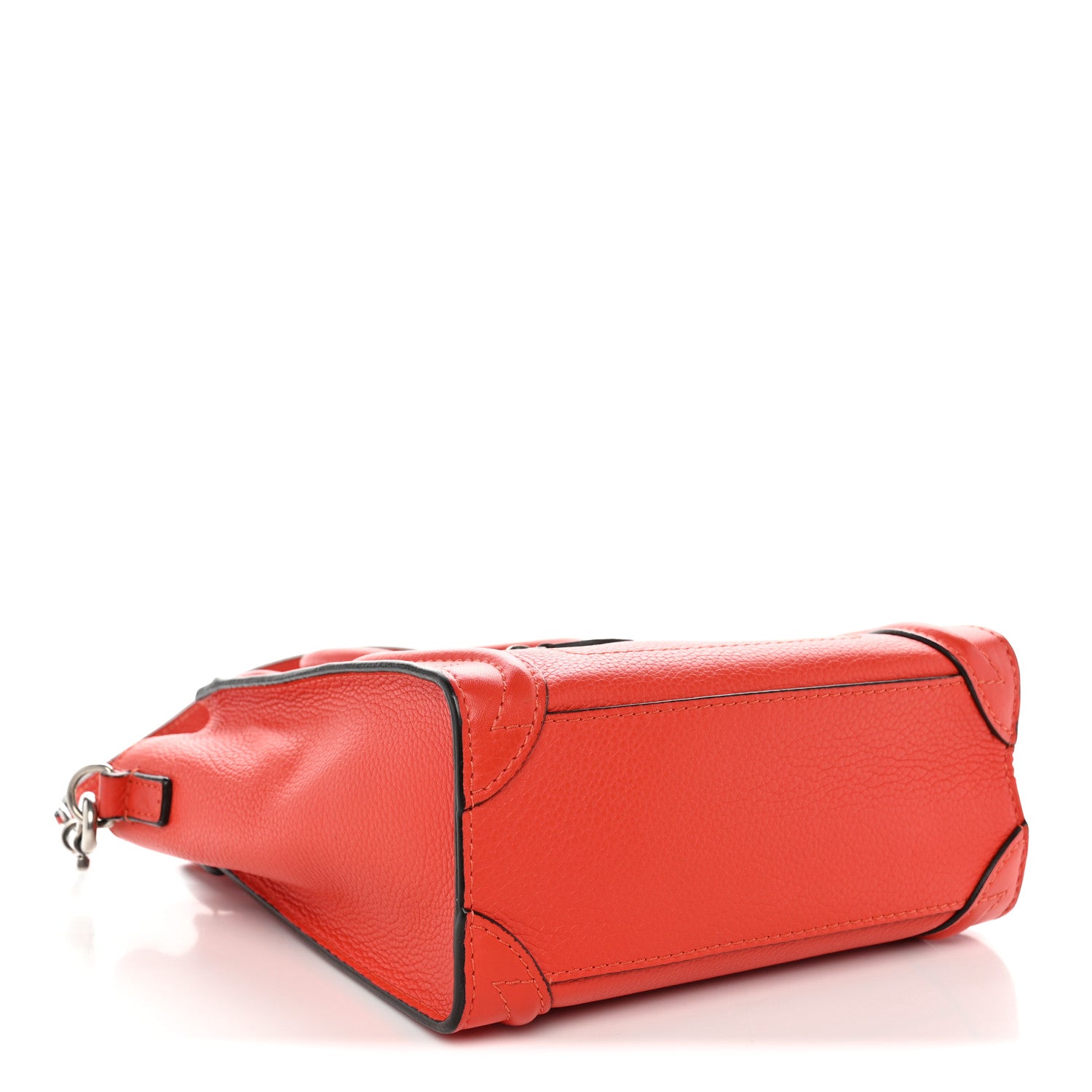 Celine Drummed Calfskin Nano Luggage Vermillion 4 of 11