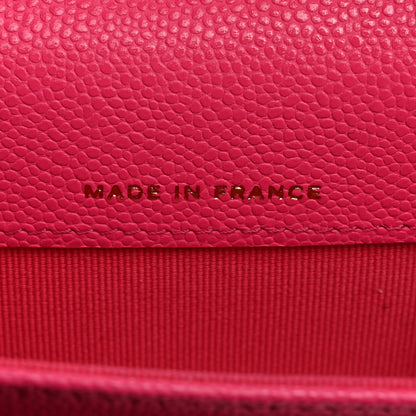Chanel Caviar Quilted Flap Card Holder Wallet Fuchsia 7 of 10