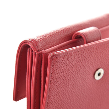 Chanel Caviar Timeless CC Compact French Wallet Dark Pink 10 of 15