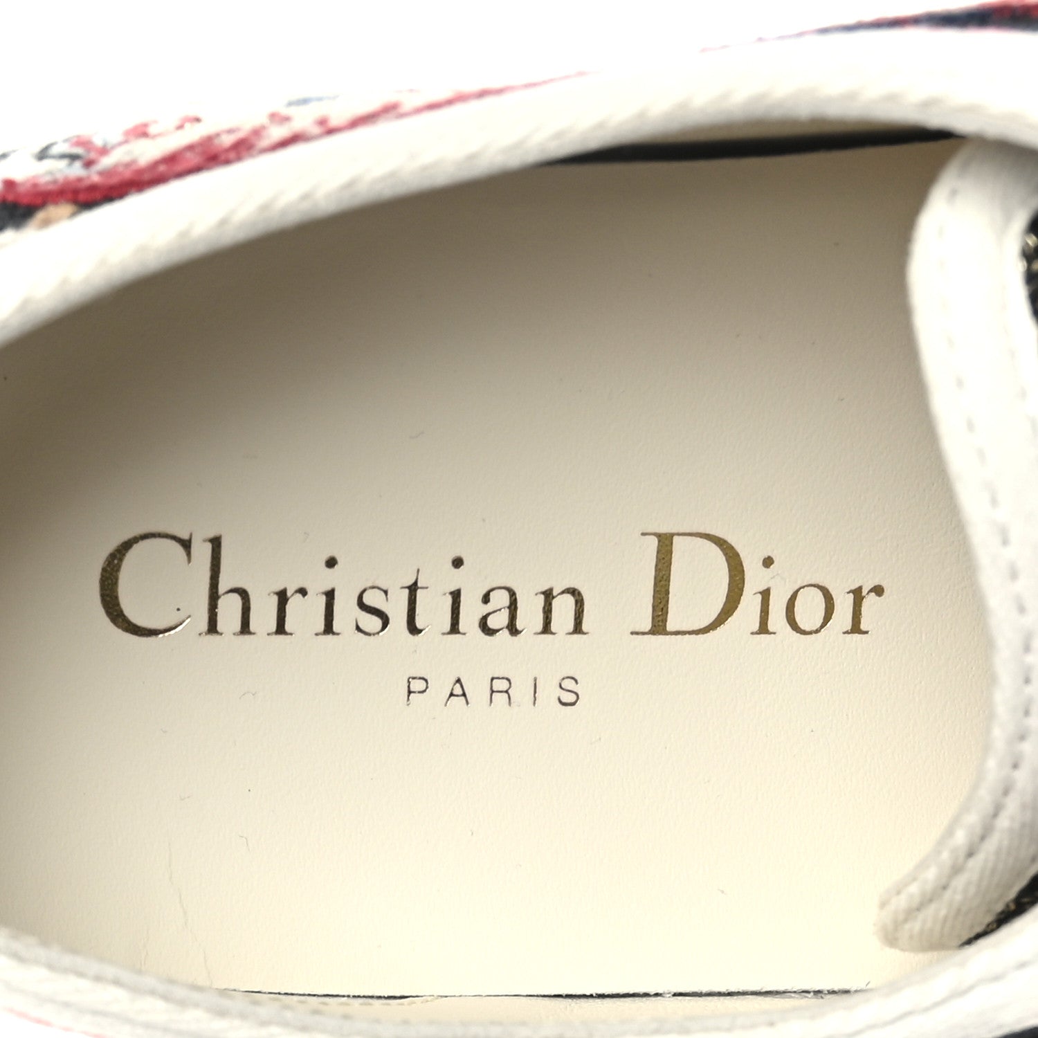 Christian Dior Cotton Floral Pop Embroidered Walk'N'Dior Low Top Sneakers 38.5 Red Multicolor 8 of 8