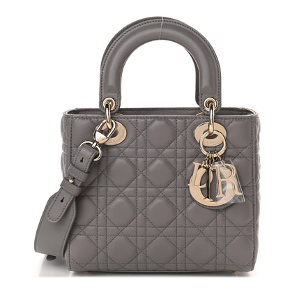 Christian Dior Lambskin Cannage Small My ABCDior Lady Dior Grey 1 of 9