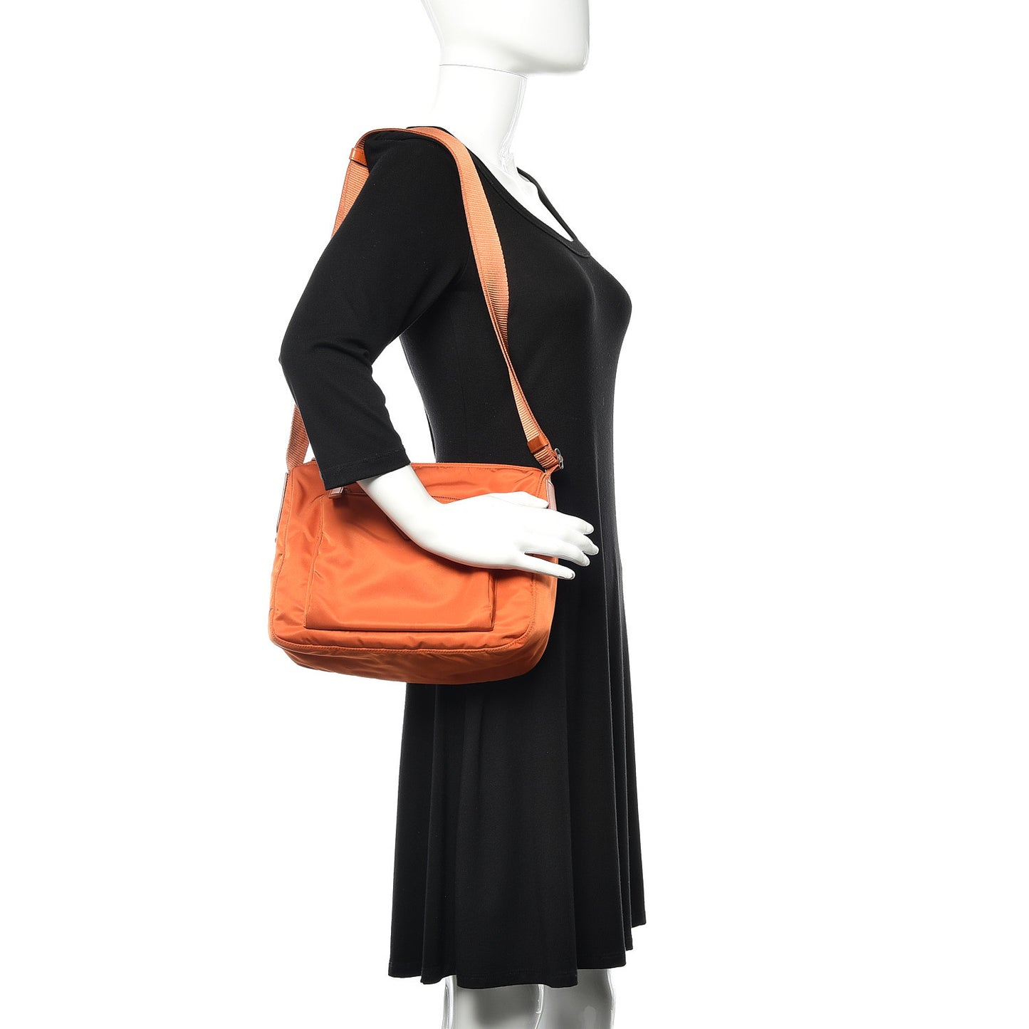 Nylon Vela Flat Messenger Bag Papaya