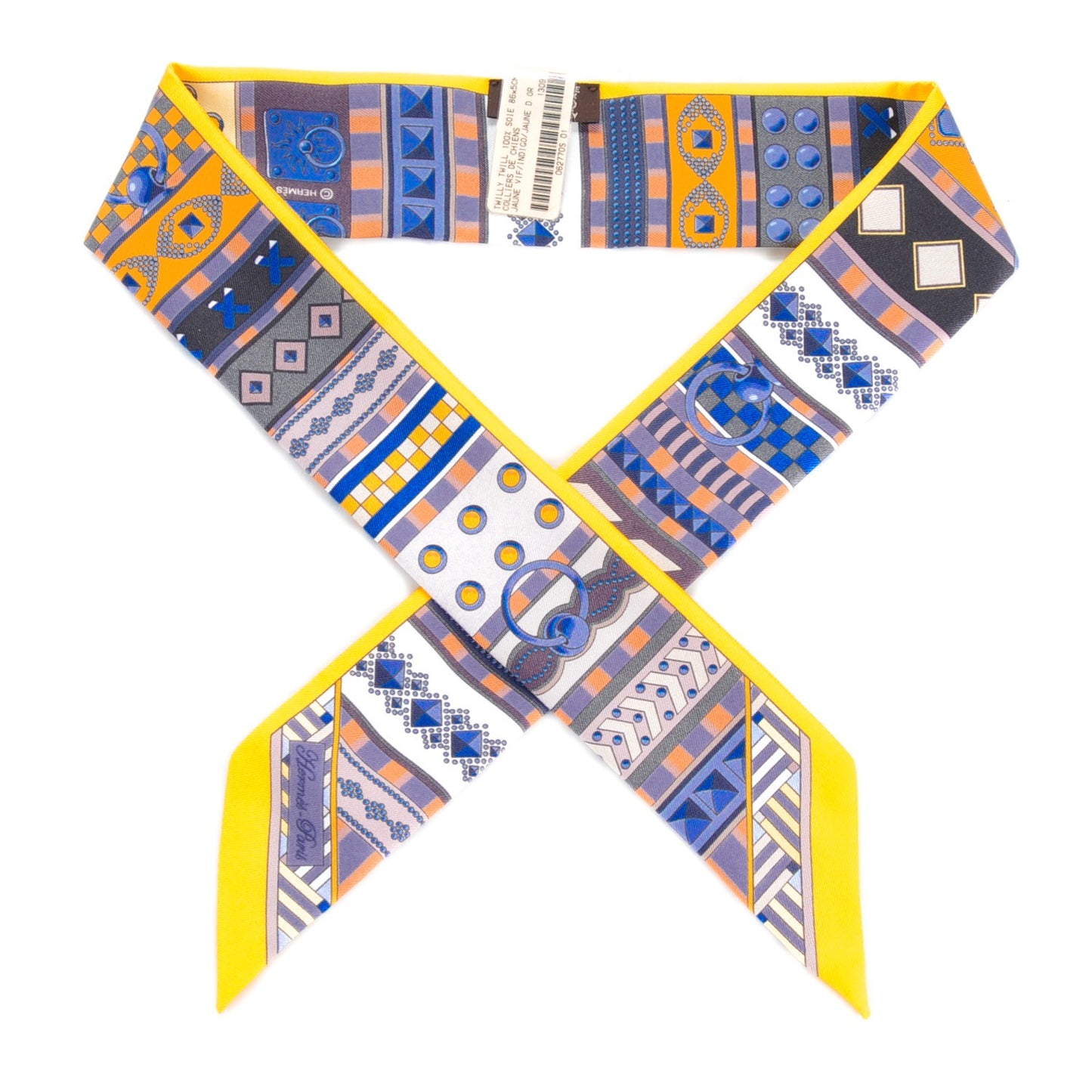 Silk Colliers De Chiens Twilly Juane Vif Indigo Juane D'or