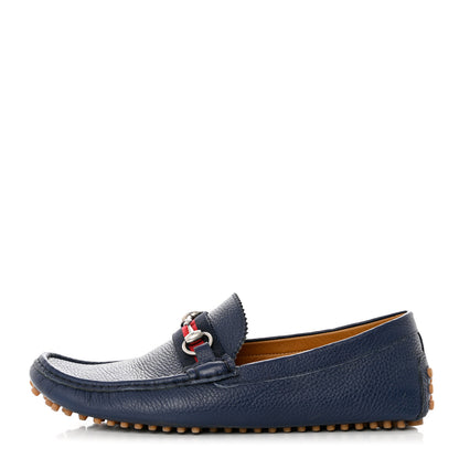 Gucci Road Calfskin Web Mens Horsebit Driver Loafers 9.5 Maritime 1 of 10
