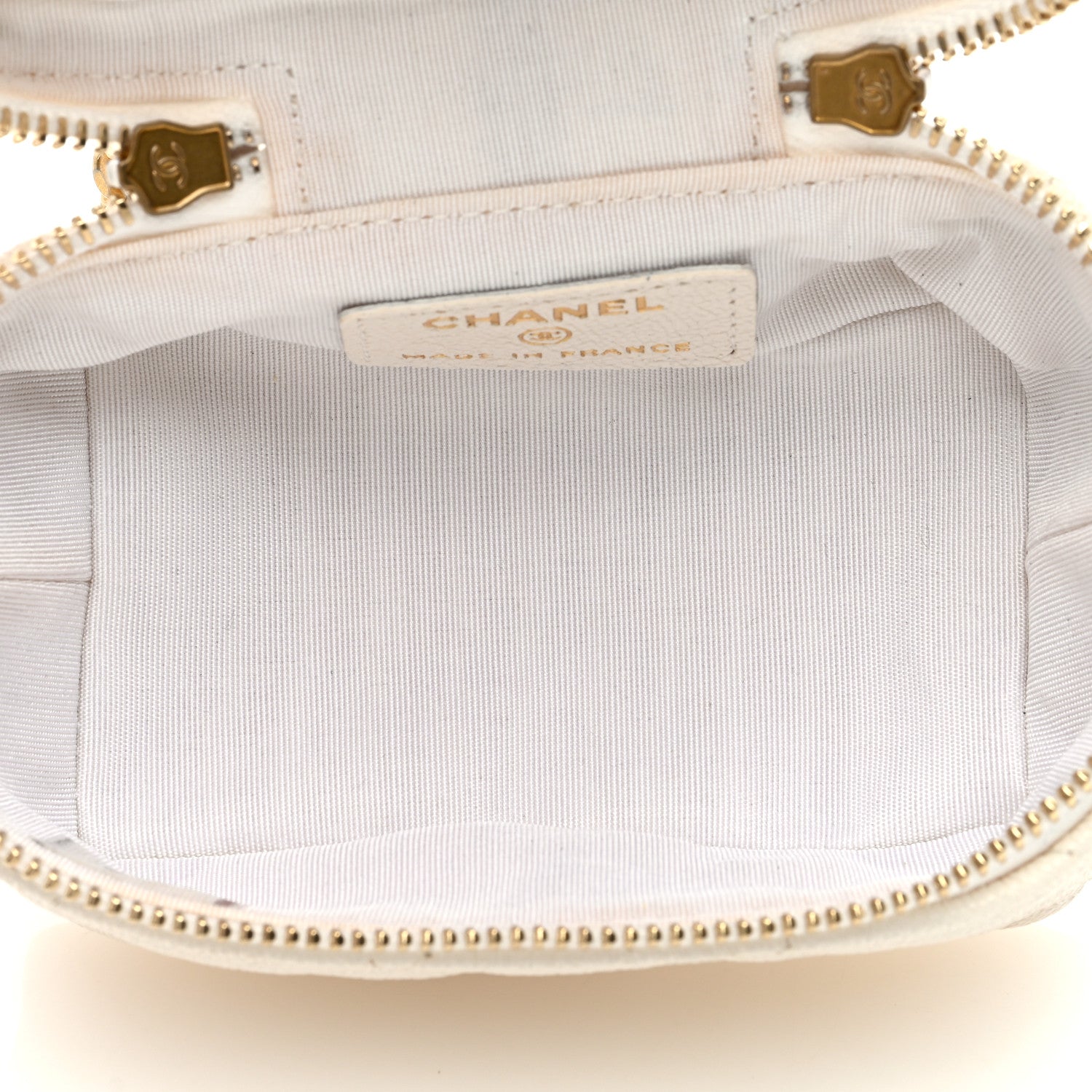 Chanel Caviar Quilted Mini Top Handle Vanity With Chain White 5 of 9