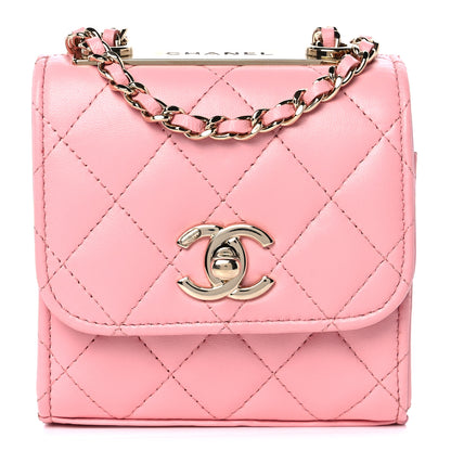 Chanel Lambskin Quilted Mini Trendy CC Clutch With Chain Pink 2 of 20