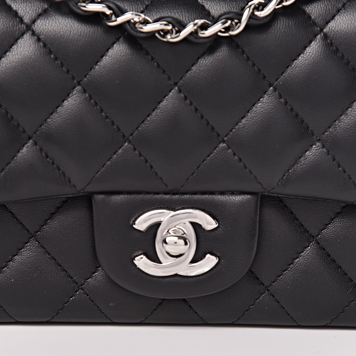 Chanel Lambskin Quilted Mini Rectangular Flap Black 8 of 11