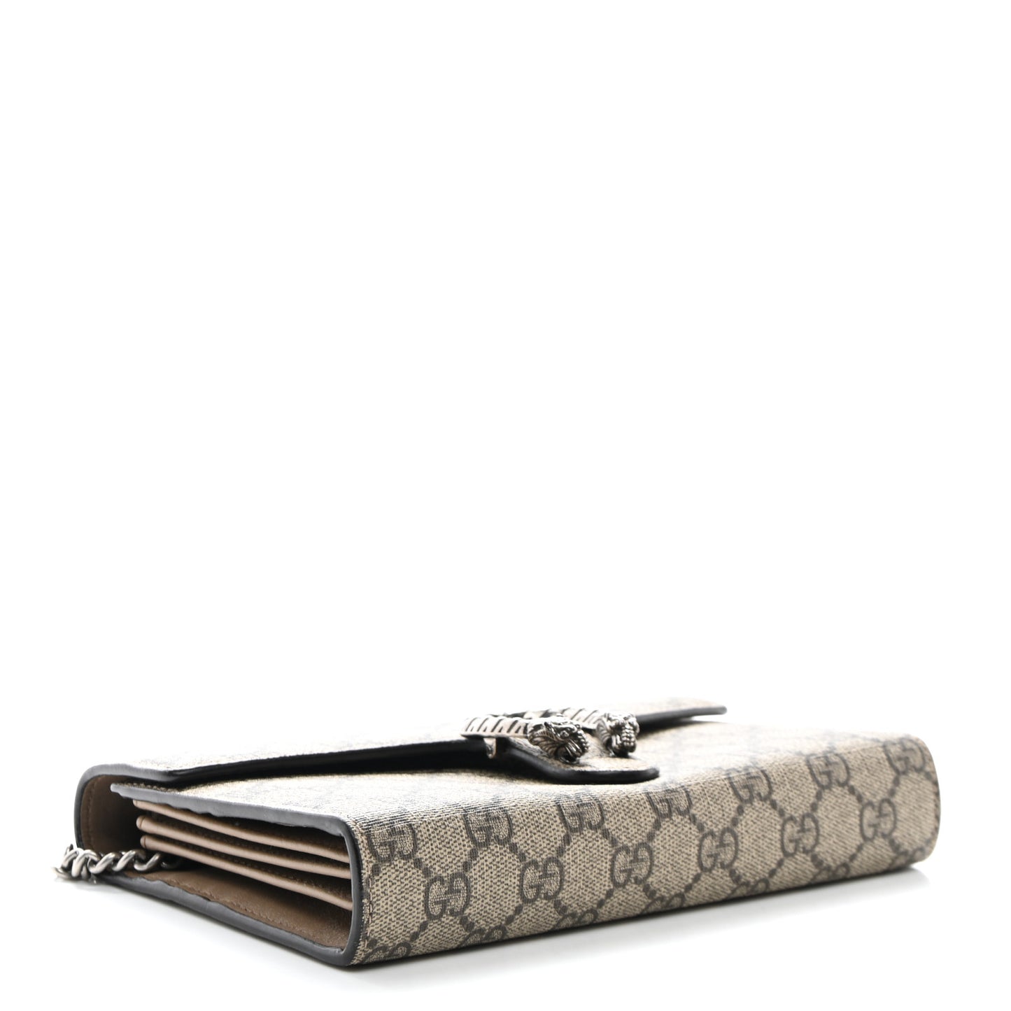 GG Supreme Monogram Mini Dionysus Chain Wallet Beige Taupe
