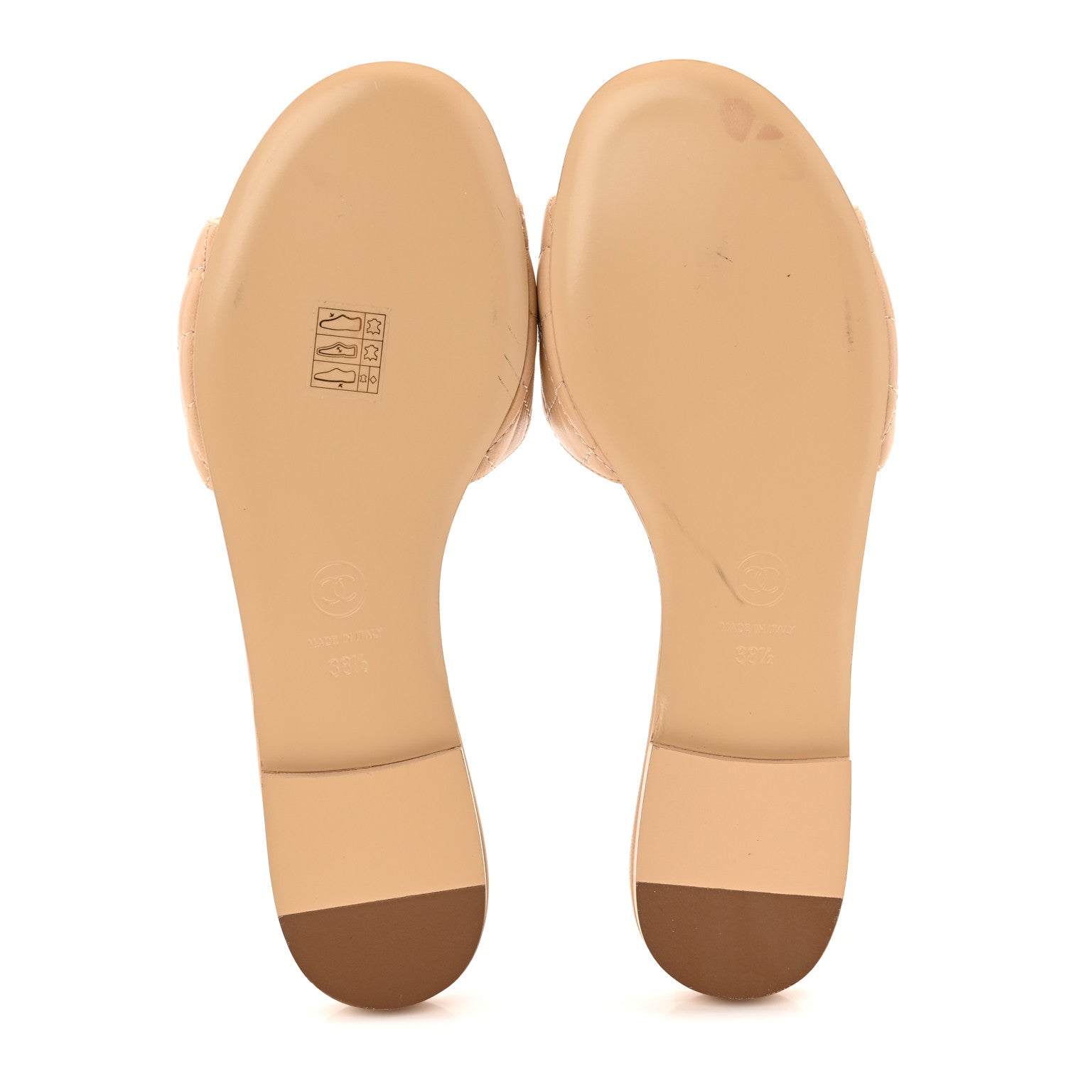 Chanel Lambskin Quilted CC Turnlock Sandals 38.5 Beige 6 of 9