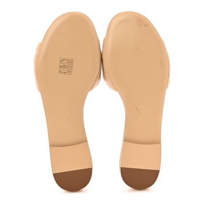 Chanel Lambskin Quilted CC Turnlock Sandals 38.5 Beige 6 of 9