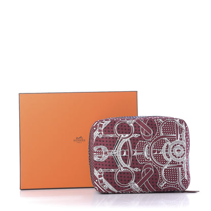 Hermes Silk Eperon d'Or Bandana Travelsilk PM Cube Bordeaux Bleu Marine 11 of 11