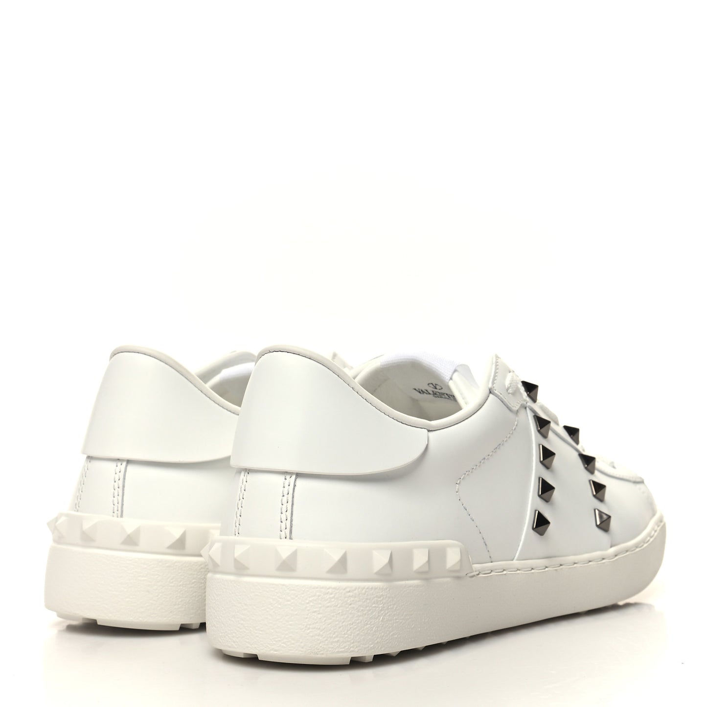 Calfskin Rockstud Untitled Open Sneakers 40 White