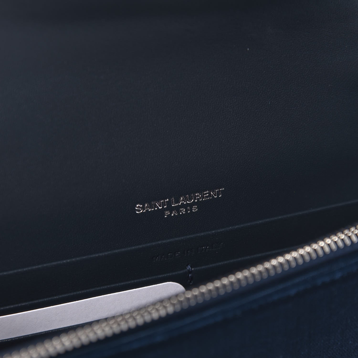 Saint Laurent Velvet Crystal Monogram Kate Tassel Chain Wallet Blue 8 of 9