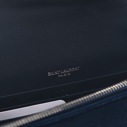 Saint Laurent Velvet Crystal Monogram Kate Tassel Chain Wallet Blue 8 of 9