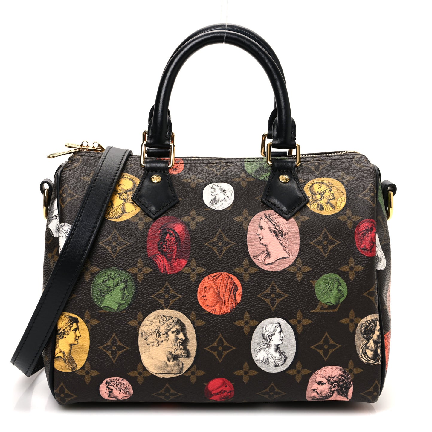 x FORNASETTI Monogram Cameo Speedy Bandouliere 25